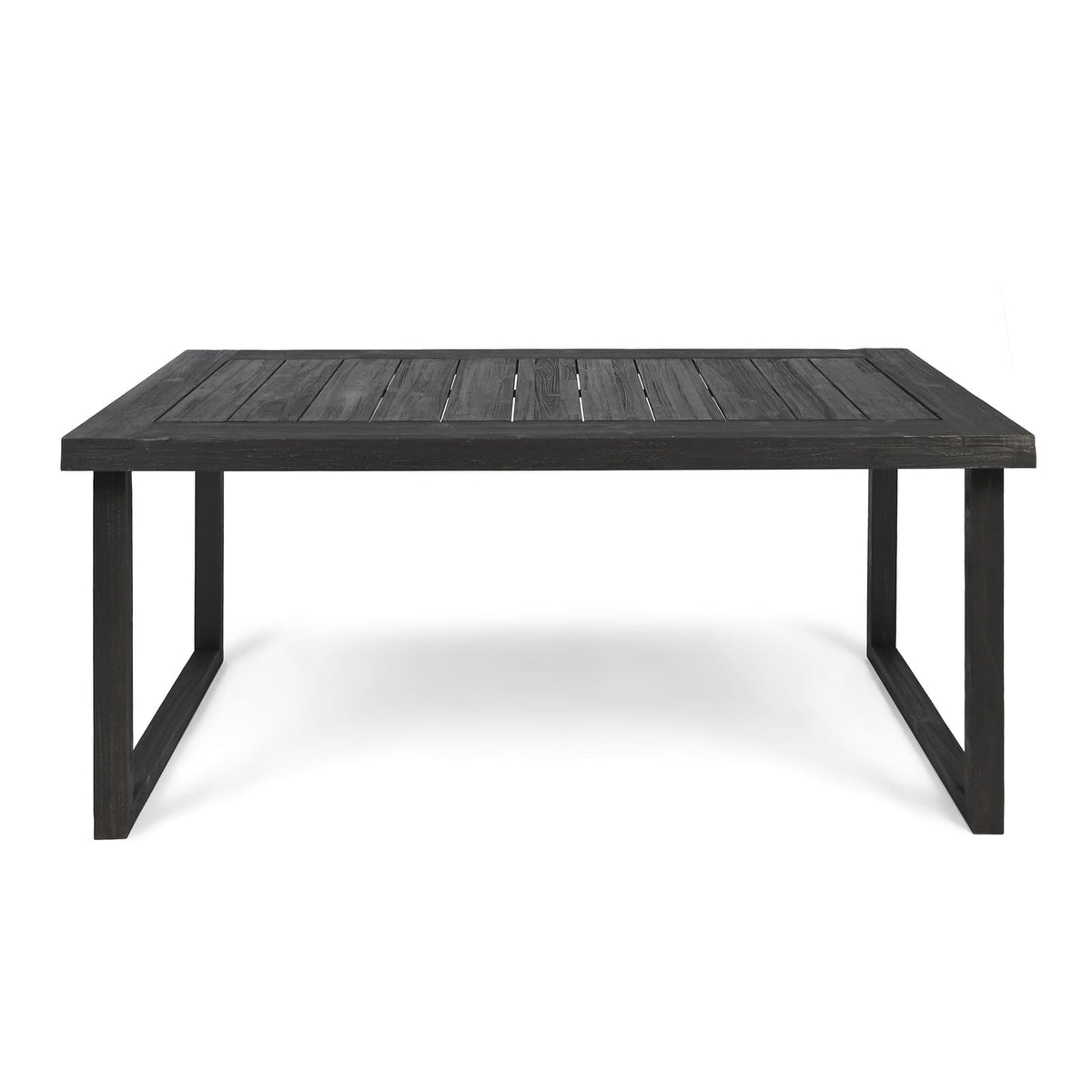 Dark Grey Acacia Wood Outdoor Dining Table for Patio