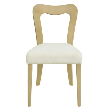 Beige Natural Ash Dining Chairs Set of 2