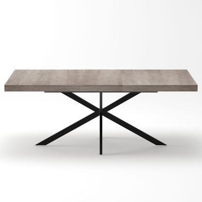 Retro Rectangular Stretch Dining Table - Gray Carole Top, Storage Included