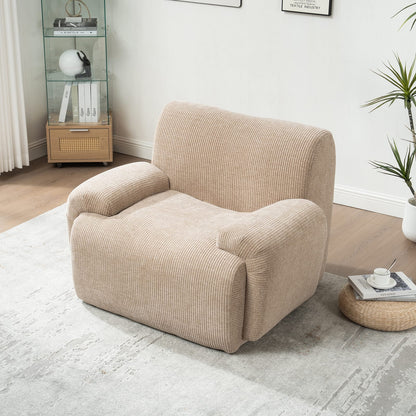 Taupe Chenille Accent Chair - 42" Wide Sofa, Bedroom Lounger for Living Room