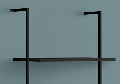 5-Tier Black Metal Bookshelf - 72" Tall Display Shelves