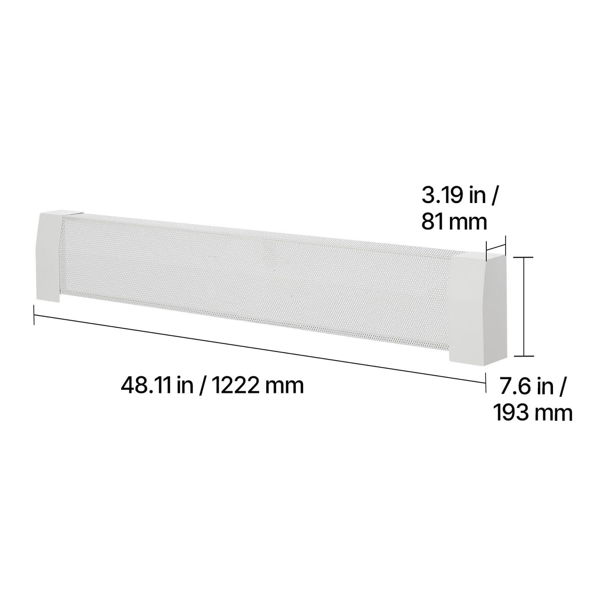 White Steel Baseboard Heater Cover for Standard Electric Units