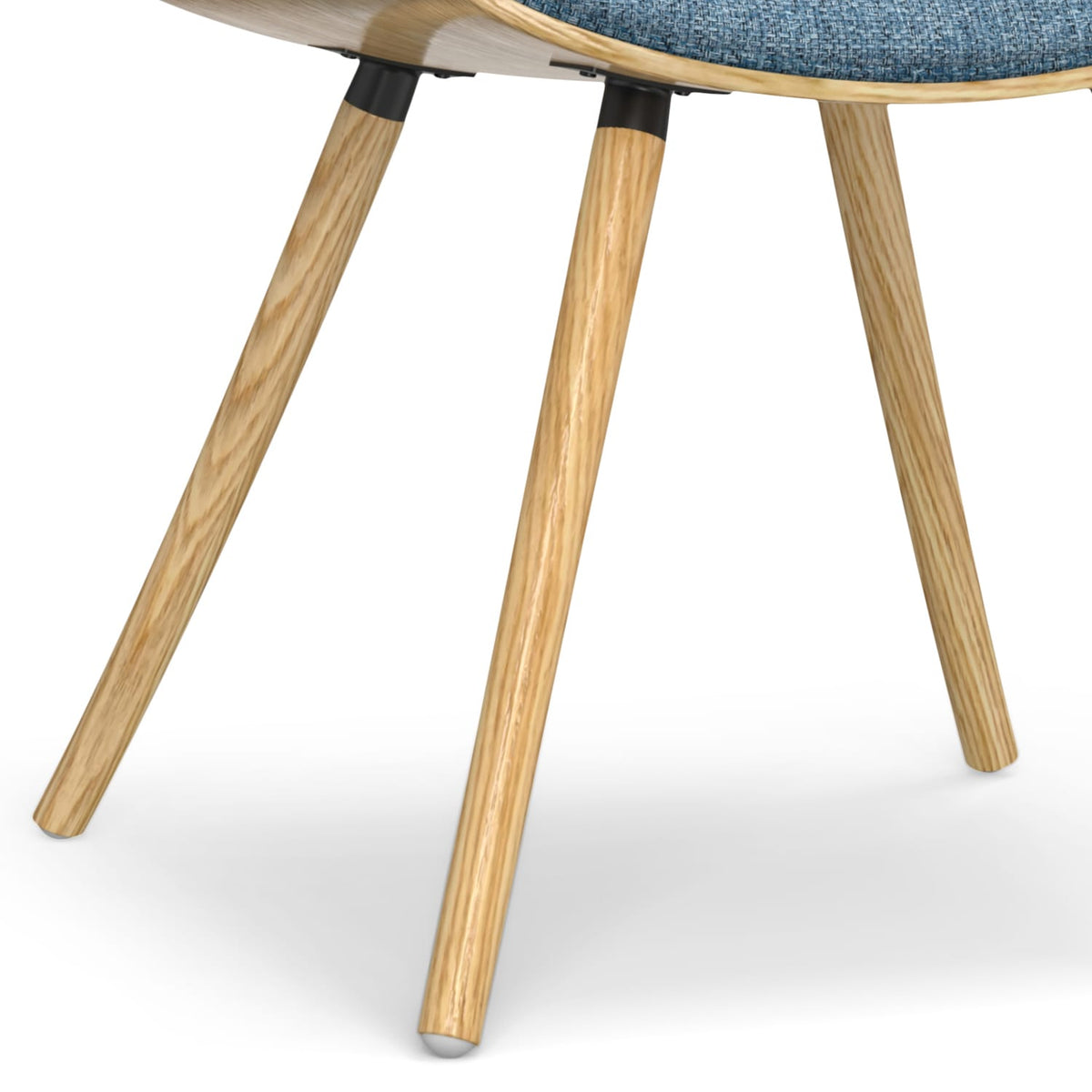 Blue Denim Wood Dining Chair - Mid Century Style