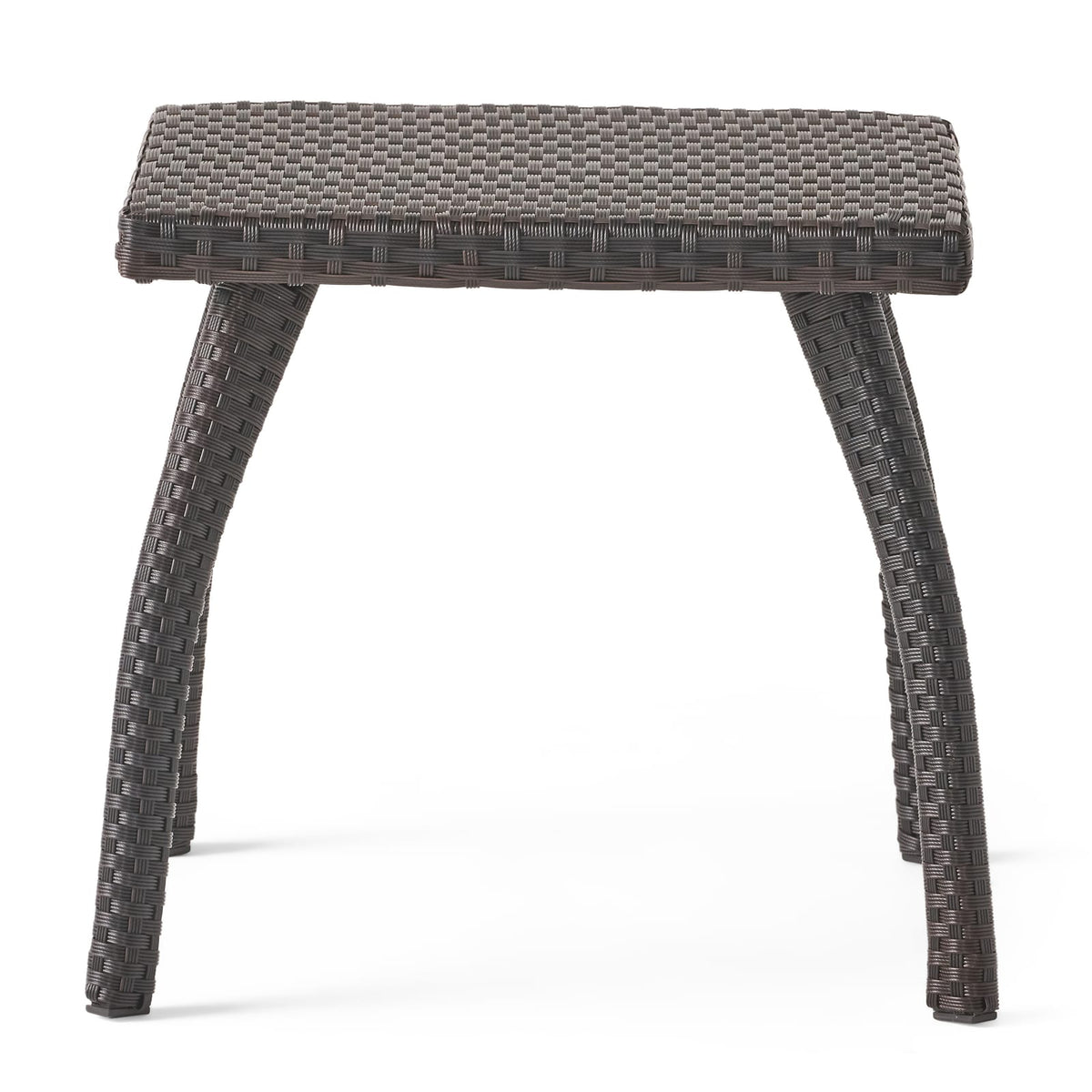 Brown Rattan Side Table for Patio Outdoor
