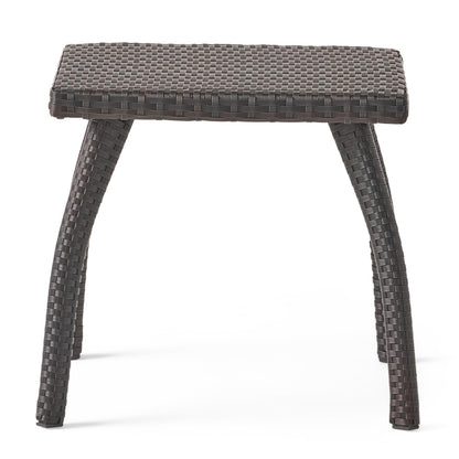 Brown Rattan Side Table for Patio Outdoor