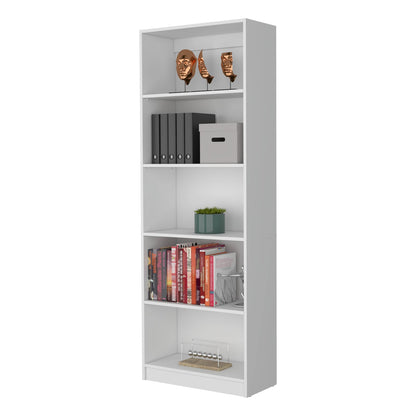 Modern White Engineered Wood Storage Shelves for Living Room