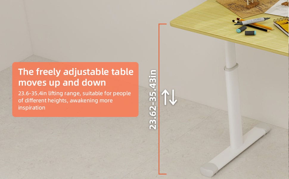 Adjustable Study Desk - Z-Shape, Poplar Wood