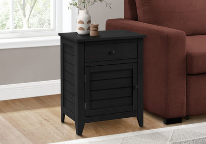 25 Inch Black Accent Table with Storage Drawer
