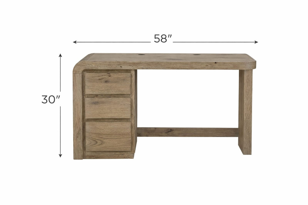 Knotty Oak Executive Desk - 58" Workstation