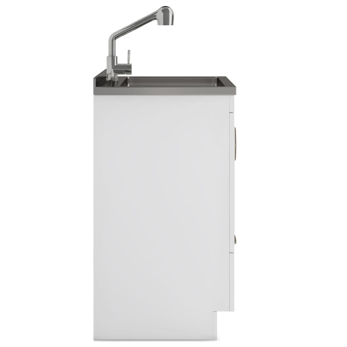White Laundry Cabinet with Sink - 24" Storage