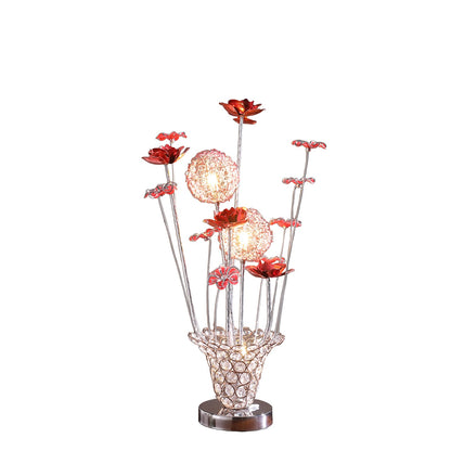 Aluminum Golden Rose Copper/Silver Wire Bud Flower Lamp - Table Nightstand Bedroom
