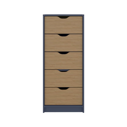 5-Drawer Tall Dresser Multicolor Particle Board Storage for Bedroom