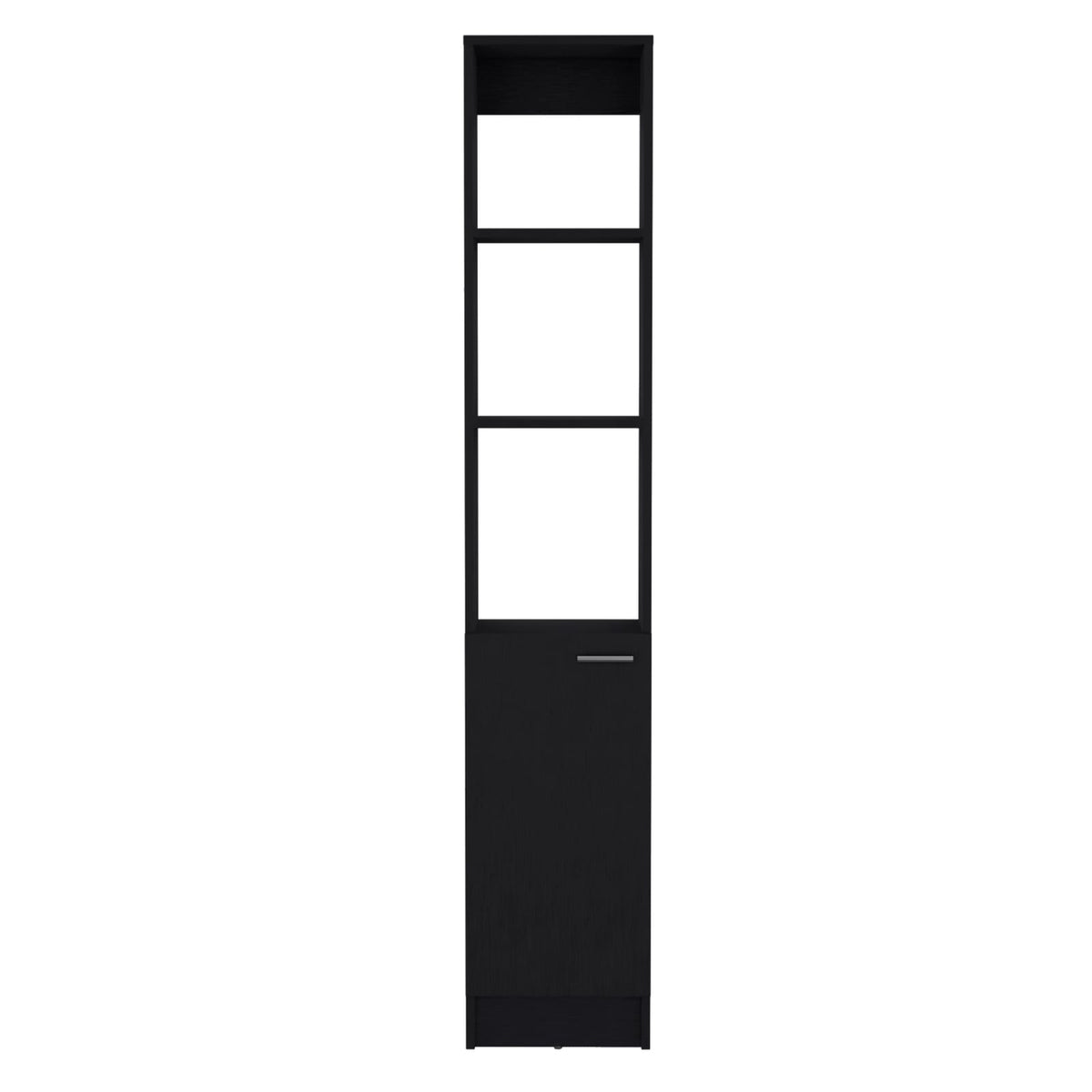 Black Bathroom Storage Cabinet - 6 Shelves, Freestanding Tall Cabinet