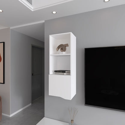 White Engineered Wood Wall Cabinet - 13.4" x 16.1" for Living Room