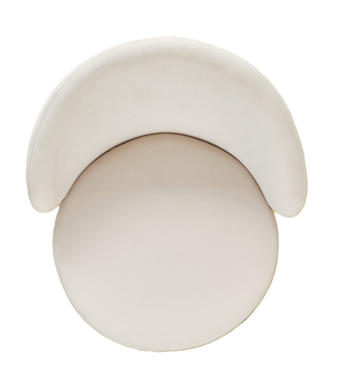Beige Velvet Accent Chair - 27.36" Round Chair for Bedroom or Living Room