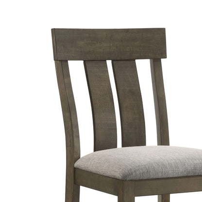 Omal Counter Height Dining Chairs Set of 2 - Brown Wood & Gray Fabric