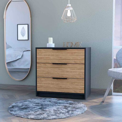 Multicolor Industrial Particle Board Three Drawer Bedroom Dresser