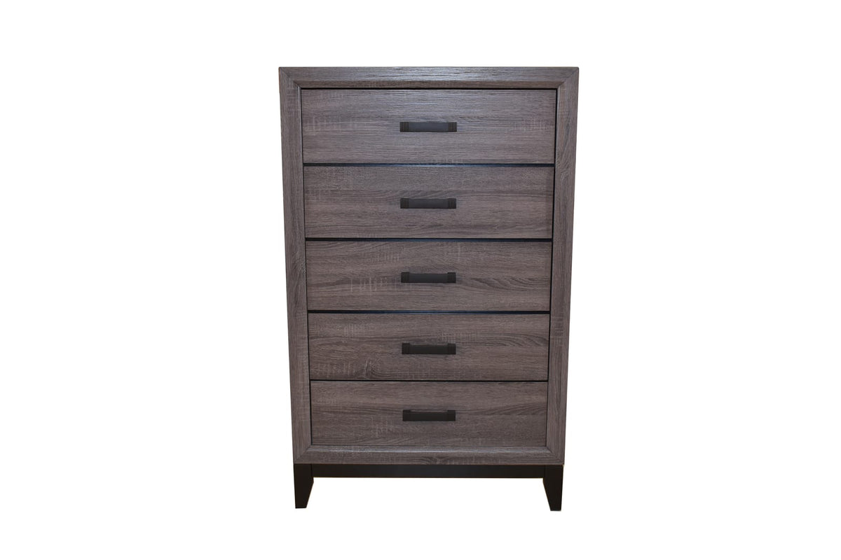 Gray 5-Drawer Chest - Modern Bedroom Dresser