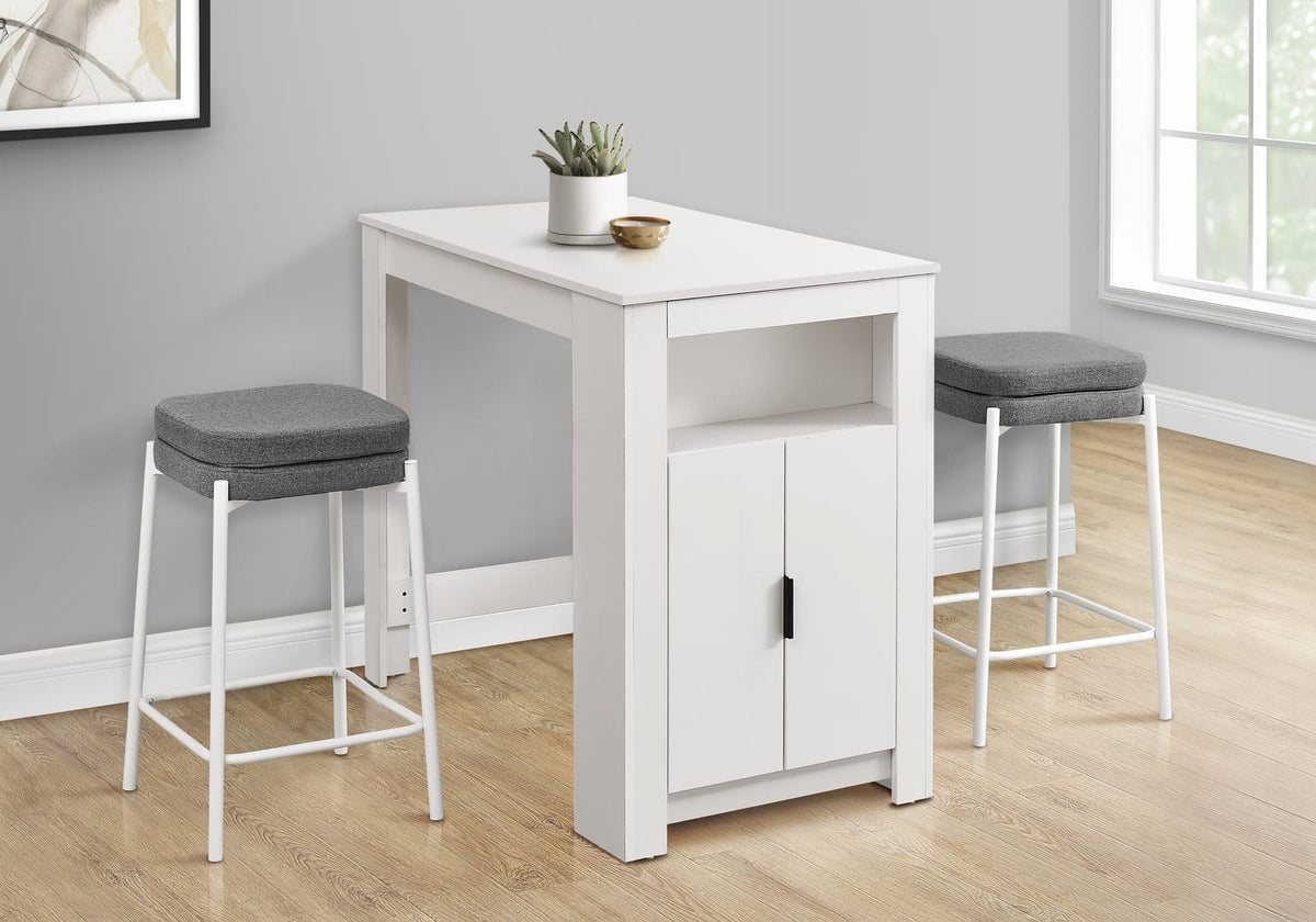 48" White Dining Table with Storage - MDF for Dining Room