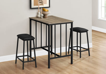 Contemporary Taupe Metal Bistro Set for Small Kitchen Dining