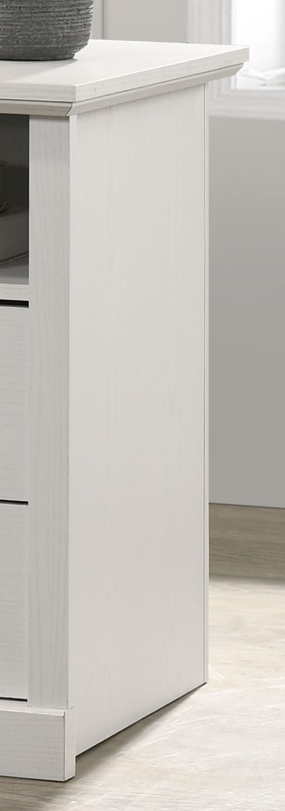 White 22" W Nightstand with USB Charging Ports