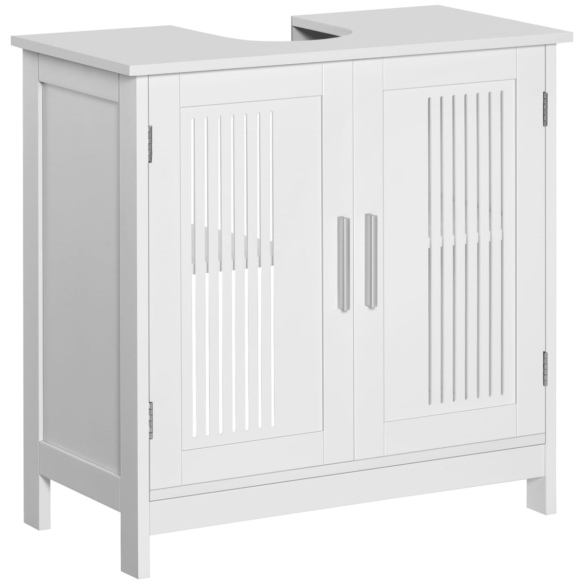 Kleankin White Under Sink Cabinet - 2 Doors, Adjustable Shelves