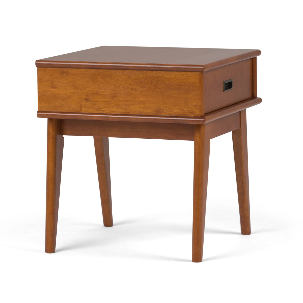 Mid-Century Modern End Table - Light Brown Storage