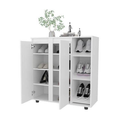 Dover Shoe Rack, White - Living Room Storage Cabinet