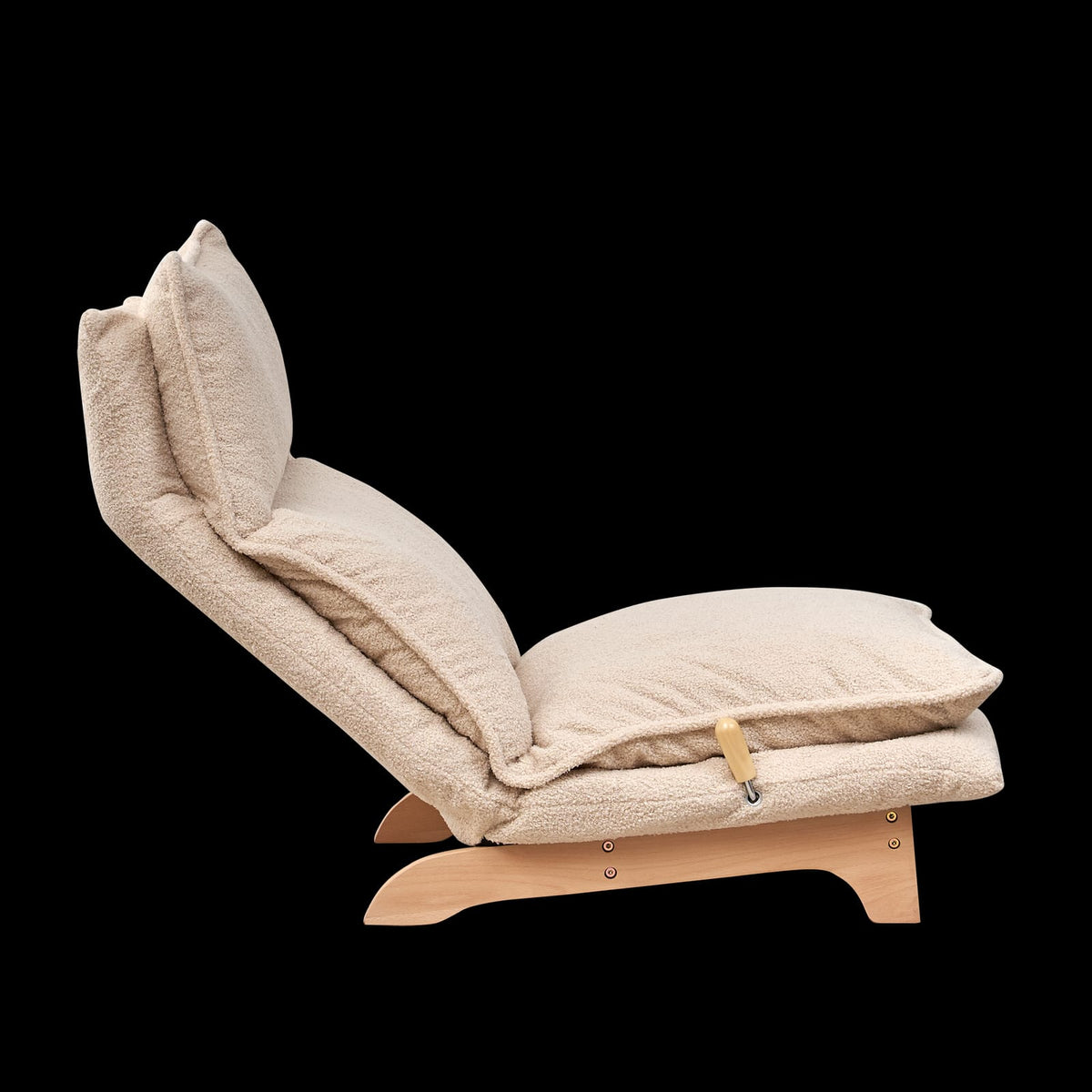 Beige Metal Folding Sofa Bed - Relaxing Lazy Chair for Living Room