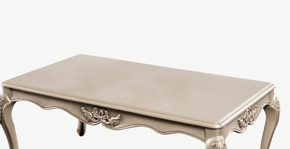 Champagne Solid Wood Coffee Table - 48" Curved Leg Design