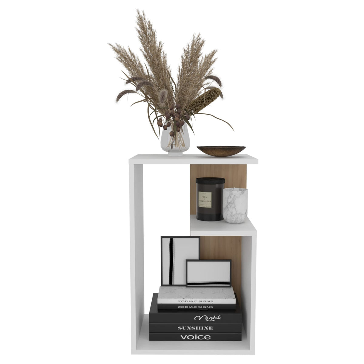 Multicolor MDF Side Table with Storage for Modern Living Room