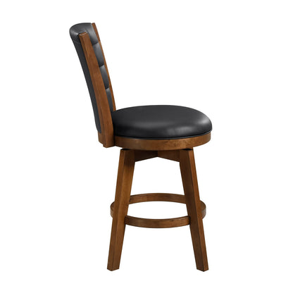 Chestnut Solid Wood Swivel Counter Height Chairs for Dining Room