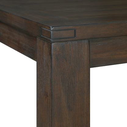 6-Person Dining Table with Upholstered Chairs - Blue Gray, Dark Brown
