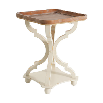 Accent Table - Natural White MDF Hourglass Design