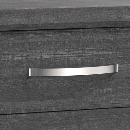 Gray Wood Nightstand with Two Drawers for Bedroom