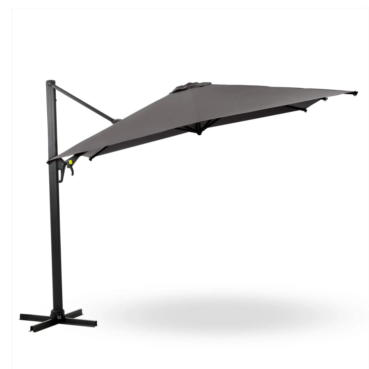 10 Ft Gray Square Patio Umbrella - 360° Rotation & Tilt Adjustment