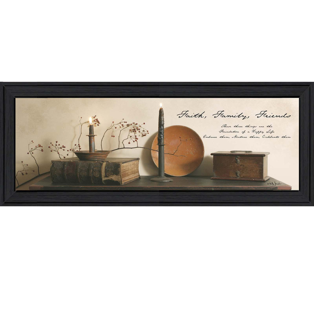 Faith Family Friends Framed Wall Art - Modern Farmhouse Decor
