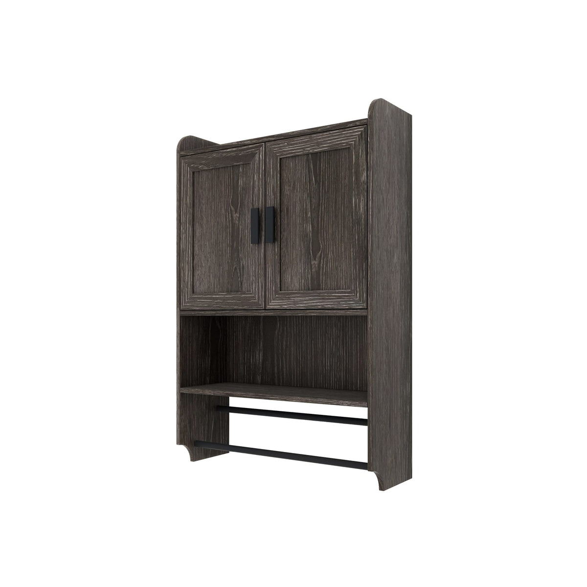 Grey MDF Bathroom Wall Cabinet with Adjustable Shelves