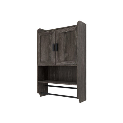 Grey MDF Bathroom Wall Cabinet with Adjustable Shelves