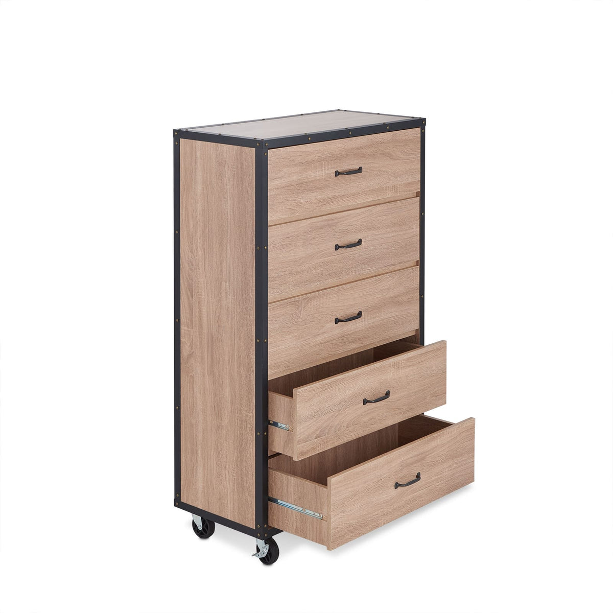 Light Oak 5-Drawer Chest - Bedroom Storage