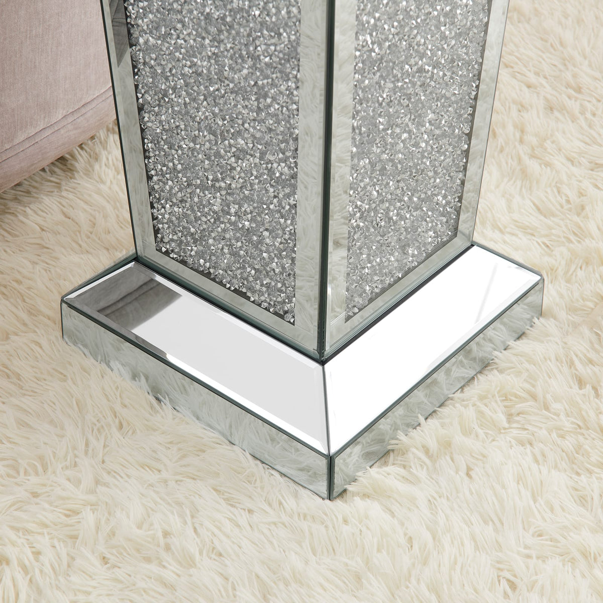 Silver Mirrored End Table - Elegant Accent Table