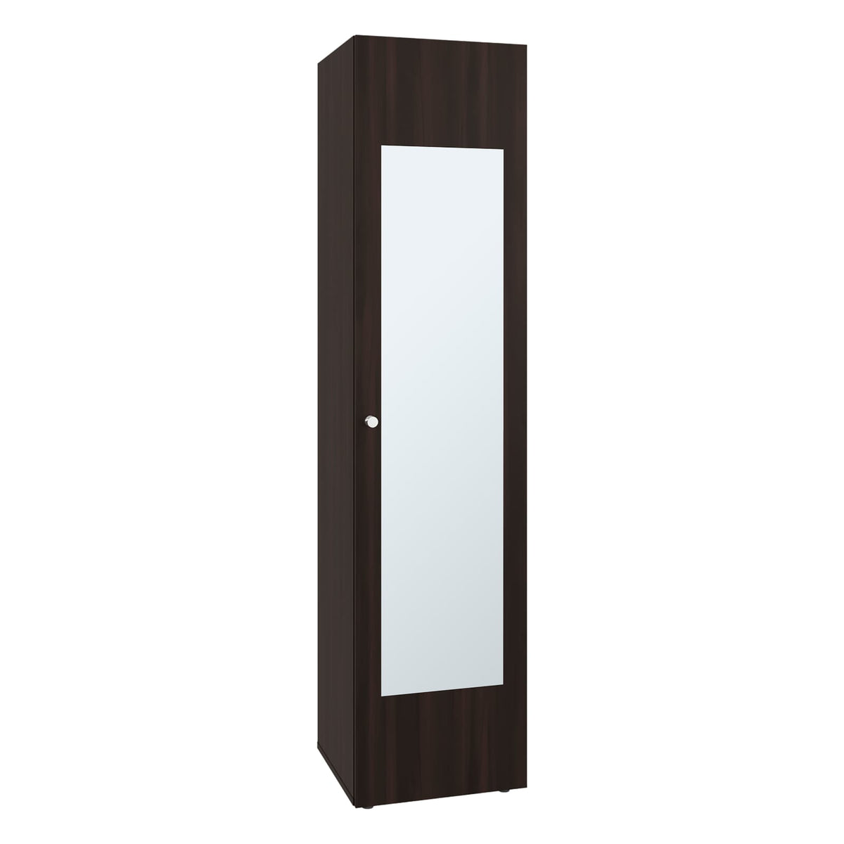 Brown Oak Bedroom Cabinet with Mirror & Shelves for Living Room
