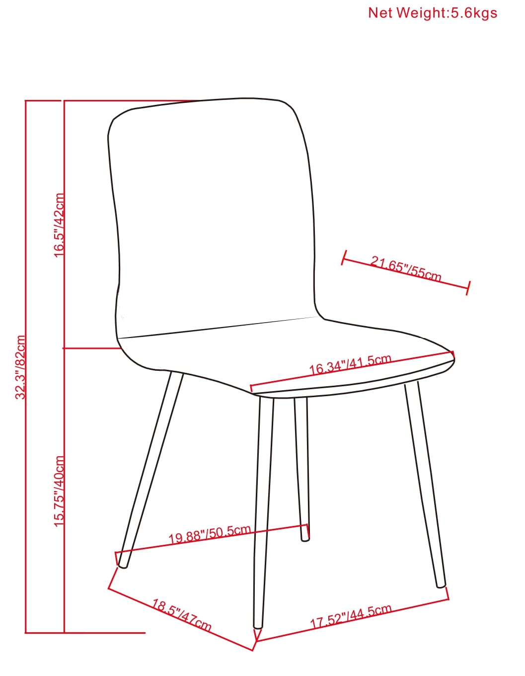 Dark Gray Wood Dining Chairs - Set of 2