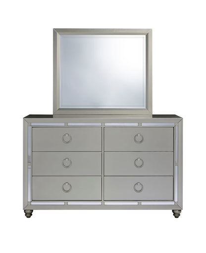 Silver Grey Mirror Vanity with MDF Glass