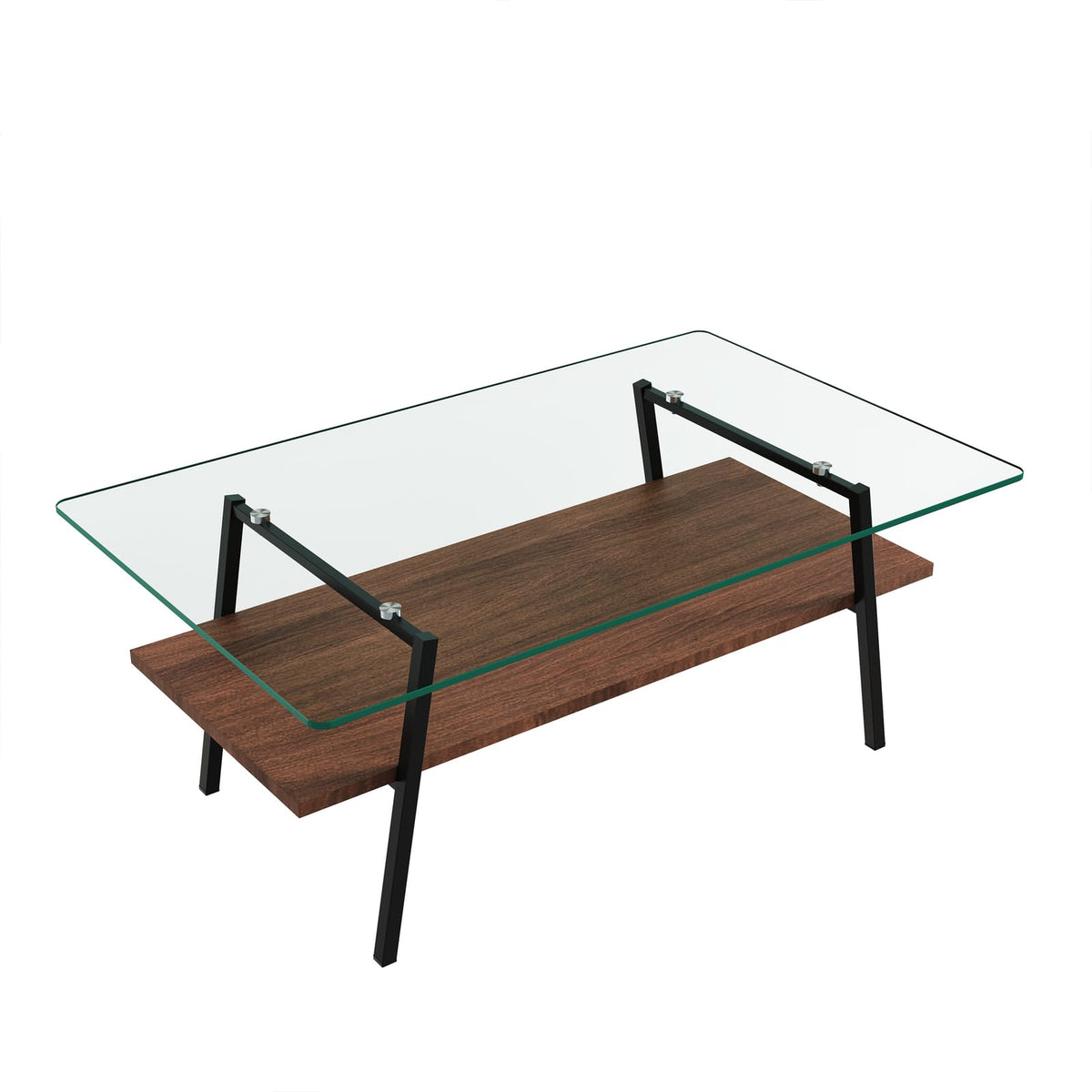 Transparent Tempered Glass Coffee Table Set - 3 Piece Living Room Table