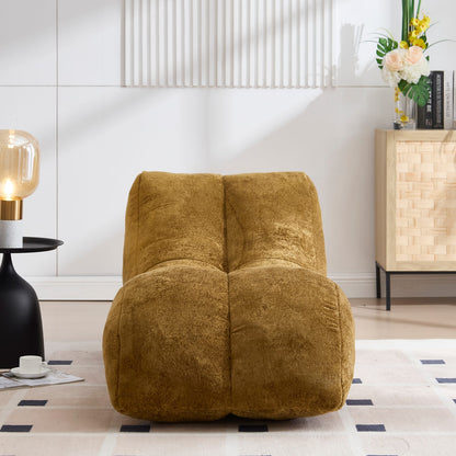 Brown Polyester Bean Bag Sofa for Relaxing Bedroom Media