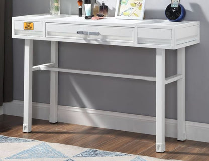 Cargo White Finish Vanity Desk - Storage & Industrial Style