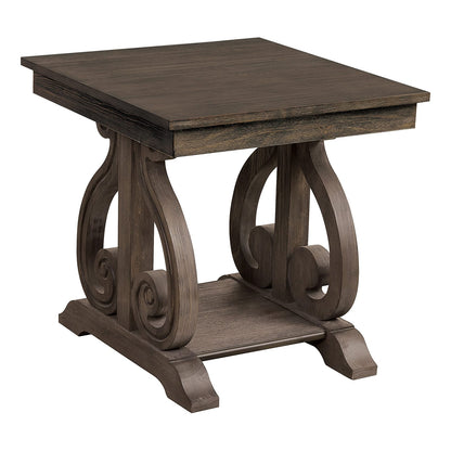 Classic Dark Oak End Table - Storage & Coffee Station