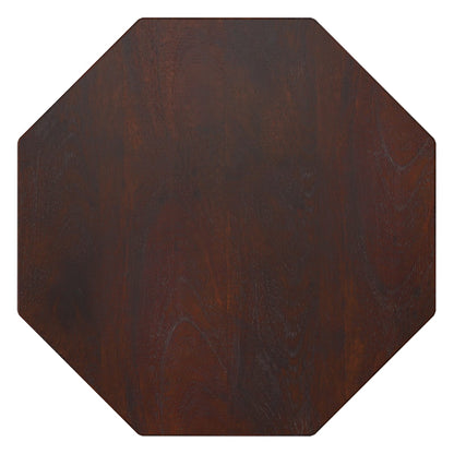Kurt Side Table - Walnut Brown Geometric Accent Table for Living Room