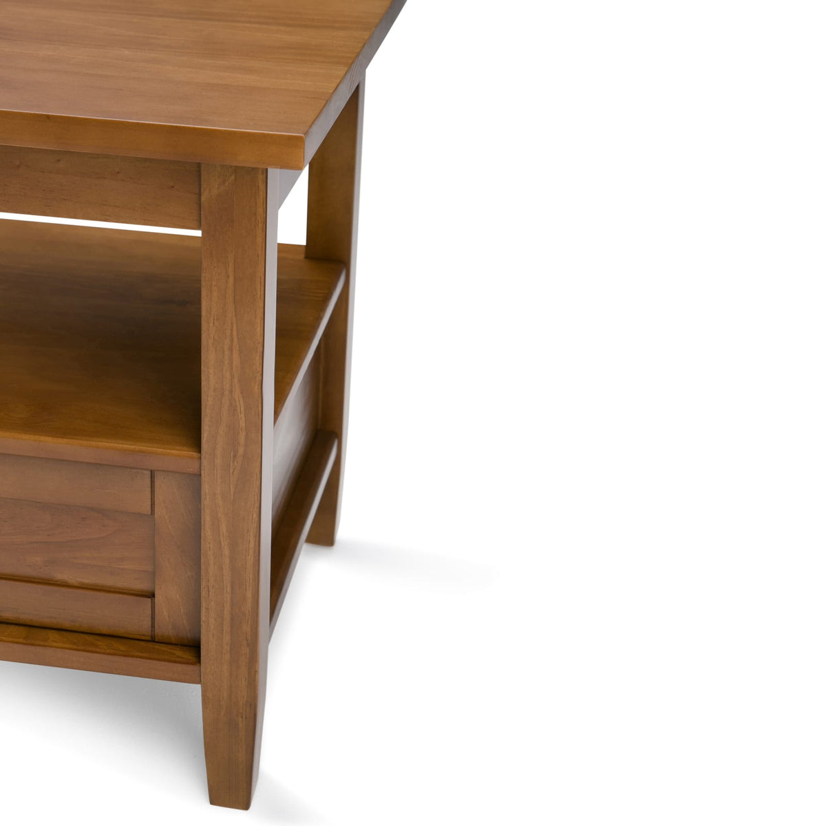 Light Brown Wood End Table - 20" Wide Storage for Living Room